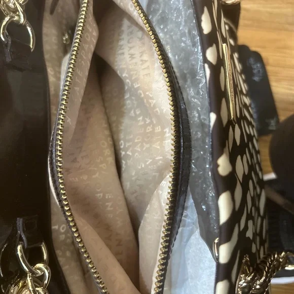 Kate Spade Animal Print Shoulder Bag Brown and Ivory - Picture 12 of 14